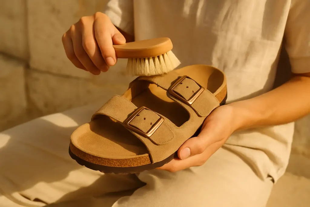 Comment nettoyer le cuir nubuck de ses sandales ?