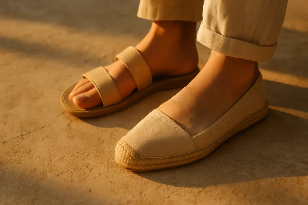Quelle différence entre sandales et espadrilles ?