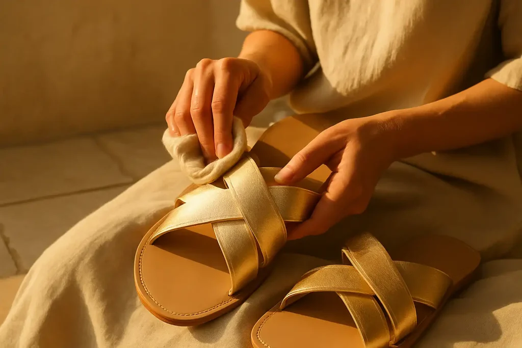 Comment raviver l’éclat de ses sandales métalliques ?