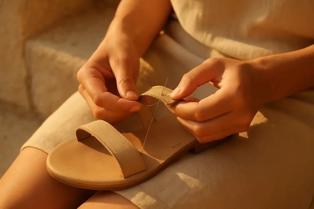 Comment réparer une bride cassée sur ses sandales ?