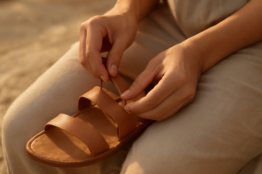 Comment réparer un scratch usé sur ses sandales ?