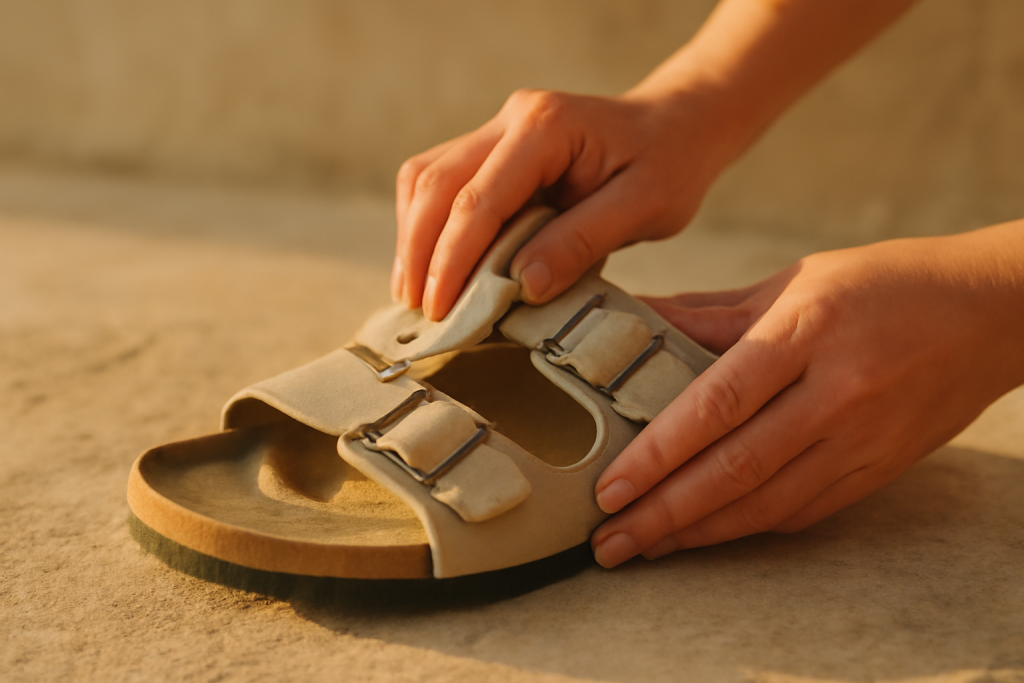 Comment enlever les taches sur les brides de ses sandales ?