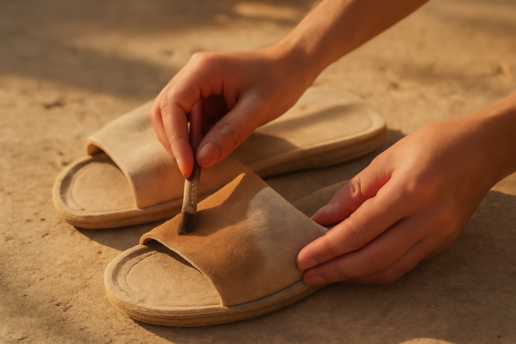 Comment raviver les couleurs passées des sandales en tissu ?