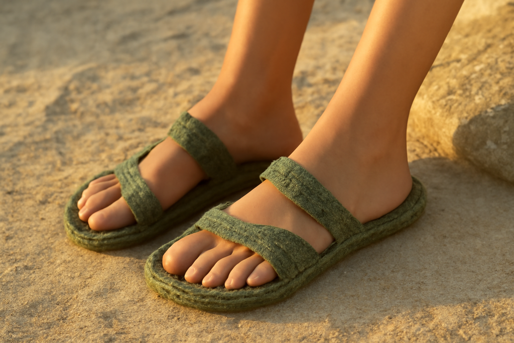 Comment les algues sont-elles transformées en sandales ?