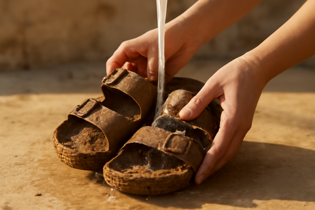 Comment nettoyer ses sandales sport couvertes de boue ?