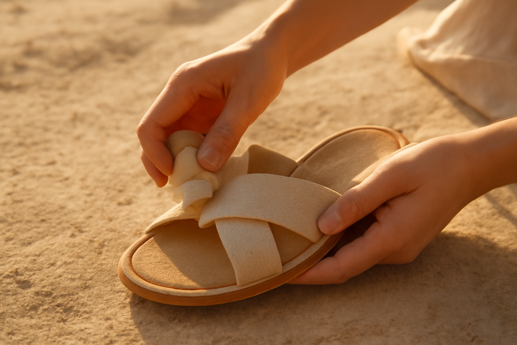Comment protéger ses sandales en tissu des taches estivales ?
