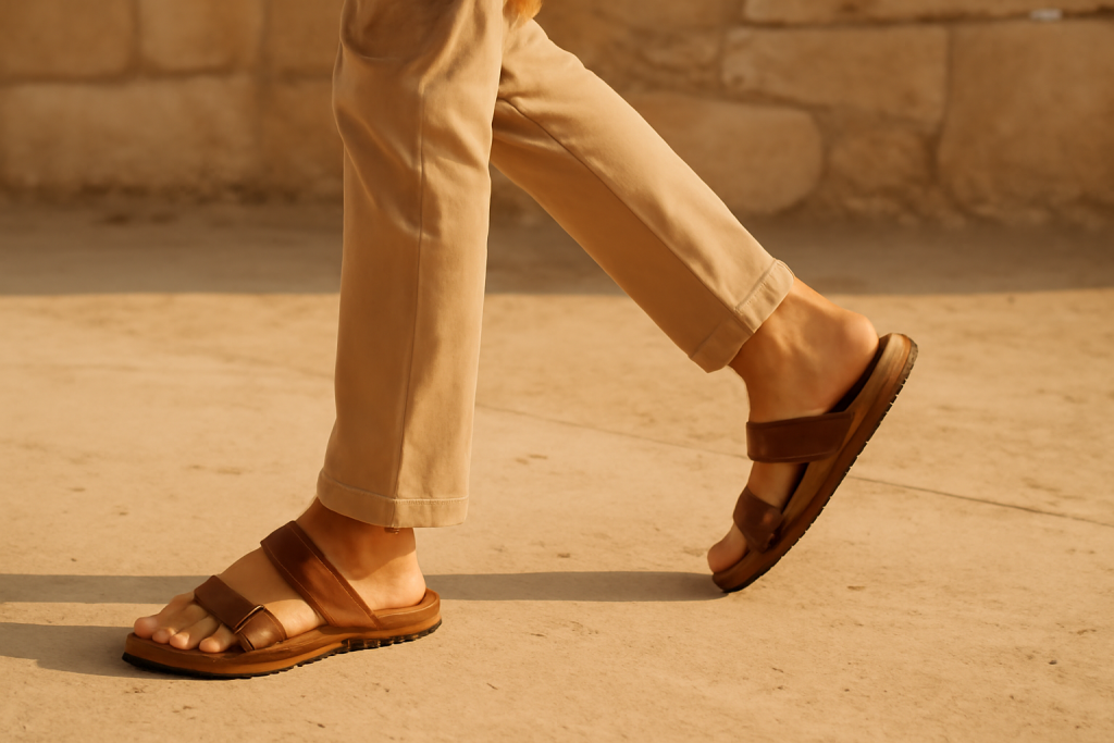 Pourquoi choisir des sandales basses avec un pantalon chino ?