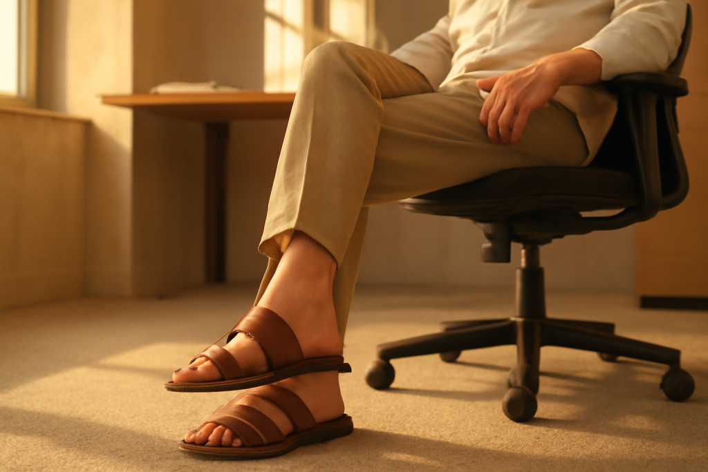 Quelles sandales homme conviennent pour un bureau décontracté ?