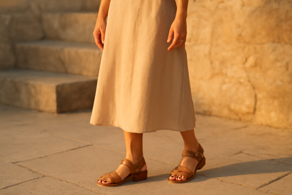 Quelles sandales porter avec une jupe midi pour un look équilibré ?